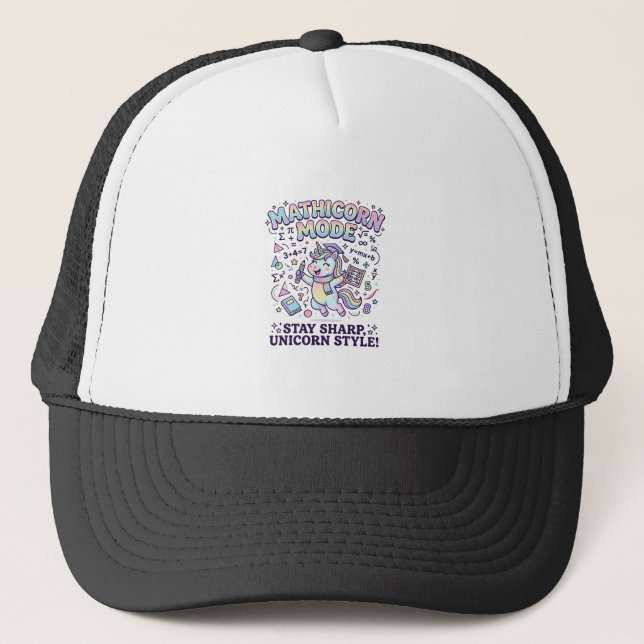 Boné Modo Unicórnio Mathicorn Encantador Fundo Branco D (Frente)