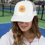 Boné Monogram Sunflower<br><div class="desc">This unique trucker hat is decorated with a yellow watercolor sunflower and stylish typography.
Easily customizable.
Original Watercolor © Michele Davies.</div>