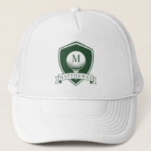 Monograma de Inicial do Nome Verde Escuro e Branco