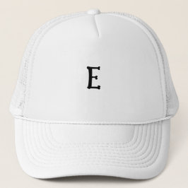 Boné Monograma de letra "E" em fonte Backbone White