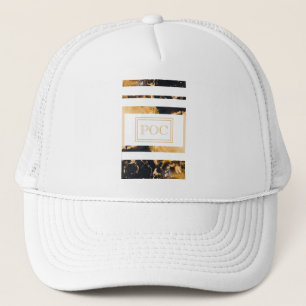 Boné Monograma Dourado Azul Escuro