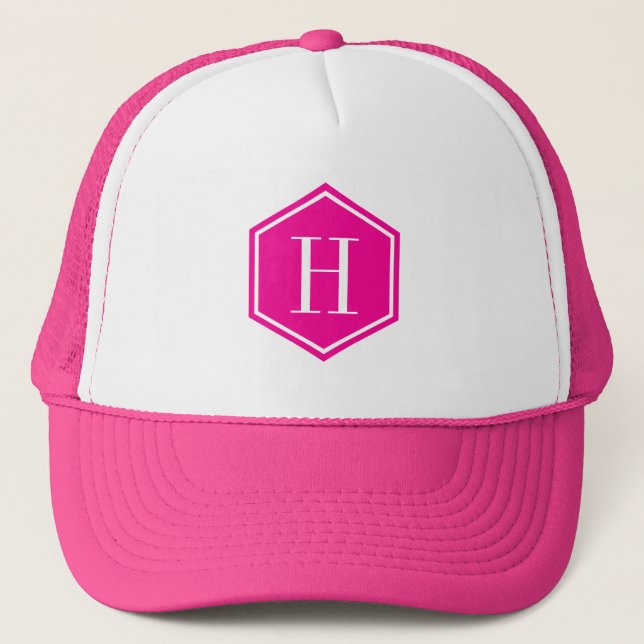 Boné Monograma Octógono Geométrico Rosa (Frente)