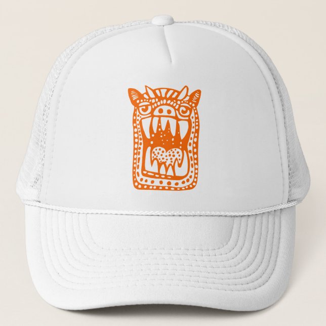 Boné Monstro Assustador - Laranja (Frente)
