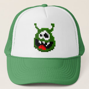Boné Monstro verde - arte do pixel