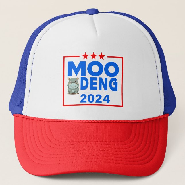 Boné Moo Deng Funny Election 2024 Cute Hippo (Frente)