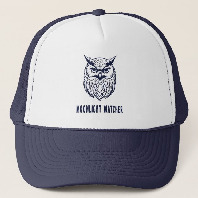 Boné Moonlight Watcher Trucker Hat – Owl-Inspired (Frente)