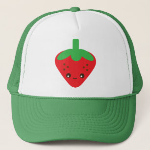 Boné Morango de Kawaii