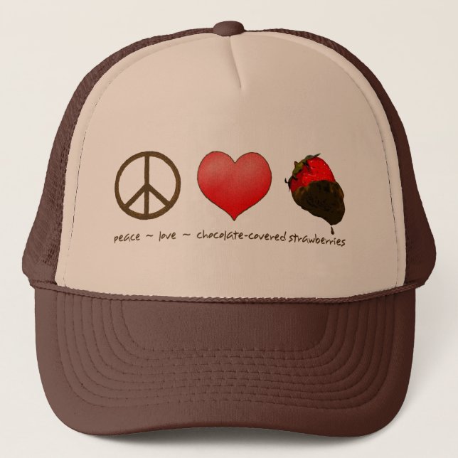 Boné Morangos do amor da paz (Frente)