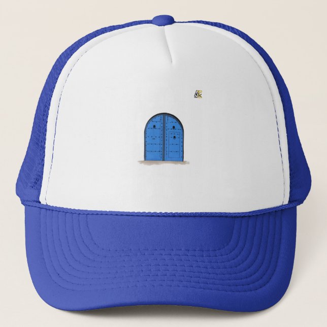 Boné Moroccan Blue Door – Artistic Embroidered Cap (Frente)
