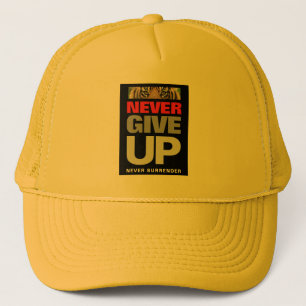 Boné Motivação Nunca Desiste Nunca Entregue Amarelo