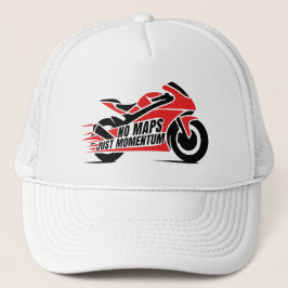 Boné Moto Esportiva Vermelha Preta