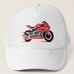 Boné Moto Esportiva Vermelha Preta