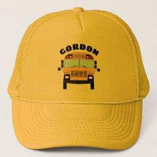 Boné Motorista de ônibus escolar amarelo com nome Obrig