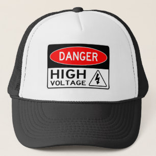 Boné Muito divertido Perigo Sinal de Alta Tensão