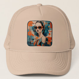 Boné Mulher moderna Chic, elegância geométrica