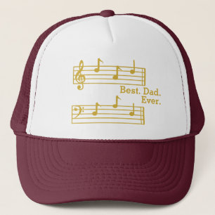 Boné MÚSICA Dourada NOTA O MELHOR PAI NUNCA TREBLE BASS