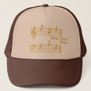 Boné MÚSICA Dourada NOTA O MELHOR PAI NUNCA TREBLE BASS
