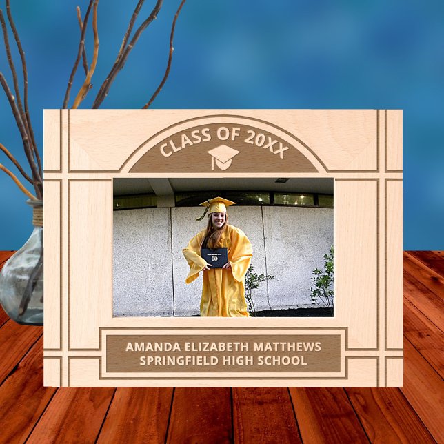 Boné N Figuração de Na moda de Tassel 6x4L (Add your grad's info to this custom etched graduation picture frame for a one of a kind keepsake)