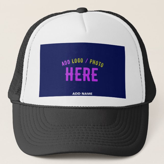 BONÉ NA MODA MODERNO PERSONALIZADO MARINHO PRETO BRANCO (Frente)