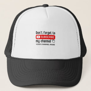 Boné Não se esqueça de assinar meu canal personalizado