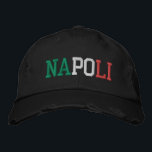 Boné NAPOLI Nápoles Itália Estilo Verde Vermelho Branco<br><div class="desc">NAPOLI "Nápoles" Nome da cidade italiana bordado com a Itália Flag Colors Green White e Red no estilo de vintage Black afrouxou chapéu de algodão. Faz um presente maravilhoso para quem adora o belo país da Itália!</div>