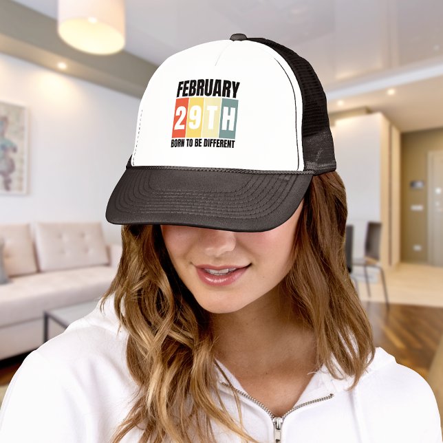 Boné Nascer de Aniversário do Dia do Salto Fev 29 Ano d (Leap into style with our Leap Day cap – the perfect accessory to celebrate the extra day with flair!)