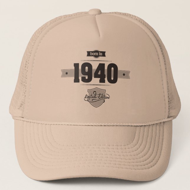Boné Nascer em 1940 (Dark&Lightgrey) (Frente)