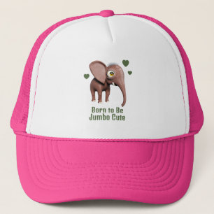 Boné Nascido para Ser Bebê Elefante Enorme Fofo Persona