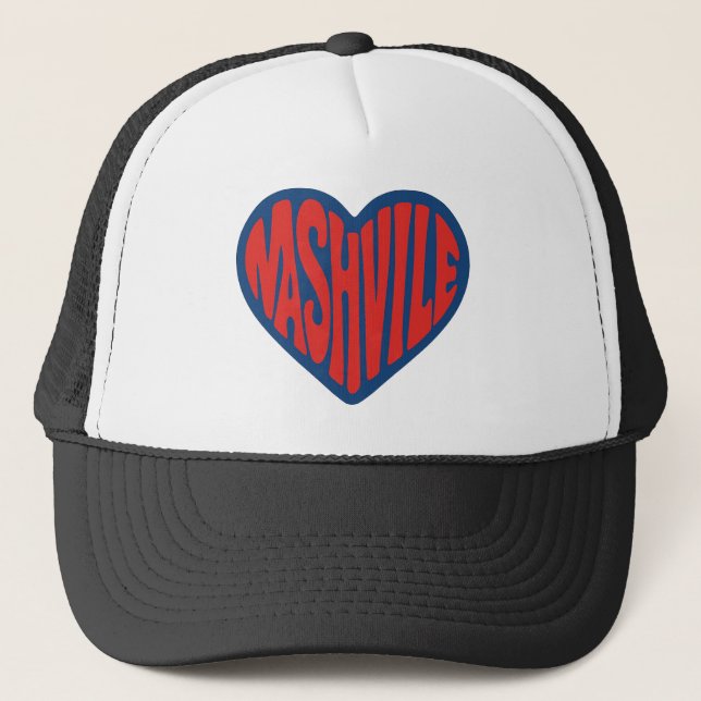 Boné Nashville Groovy Heart Design - Retro Psychedelic (Frente)
