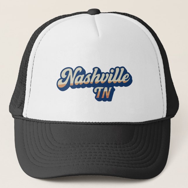 Boné Nashville TN Retro Sunset Script Design - Vintage (Frente)