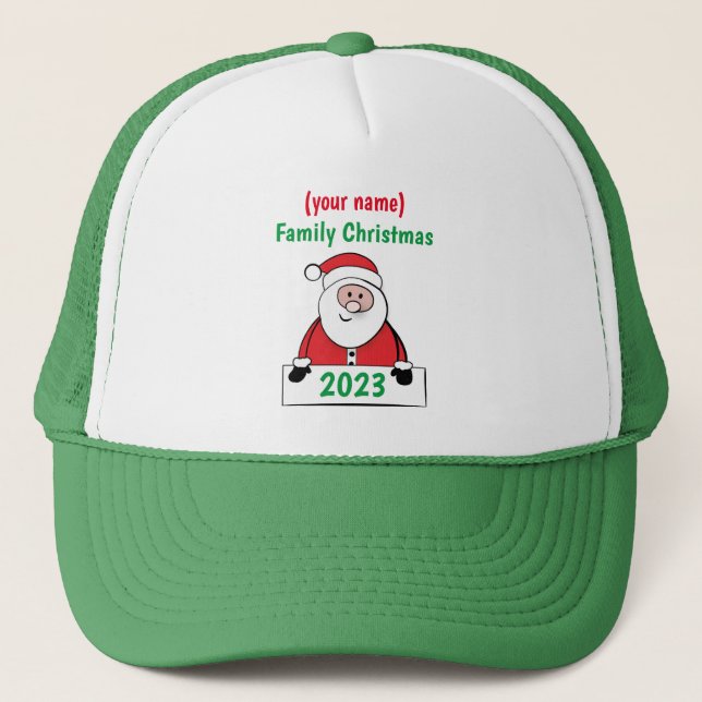 Boné Natal da família personalizada (Frente)