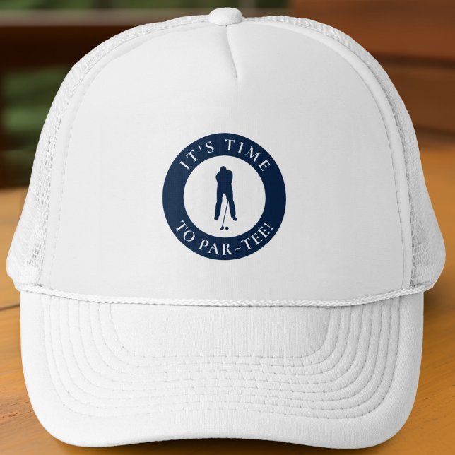 Boné Navy Blue Its Time to Par Tee Humorous Golf  (Navy Blue Its Time to Par Tee Humorous Golf Trucker Hat For Him)