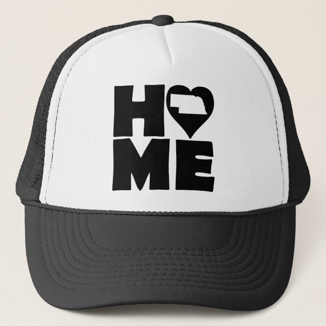 Boné Nebraska Home Heart State Bola Cap Camionista (Frente)