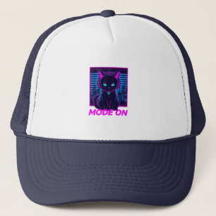 Boné Neon Cat Mode ON - Cyberpunk Gamer Hoodie & T -