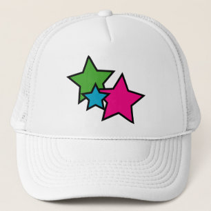 Boné Neon Pink Blue Green Stars