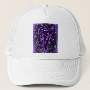 Boné Neon Purple Elephant Andando À Noite Estrelada 