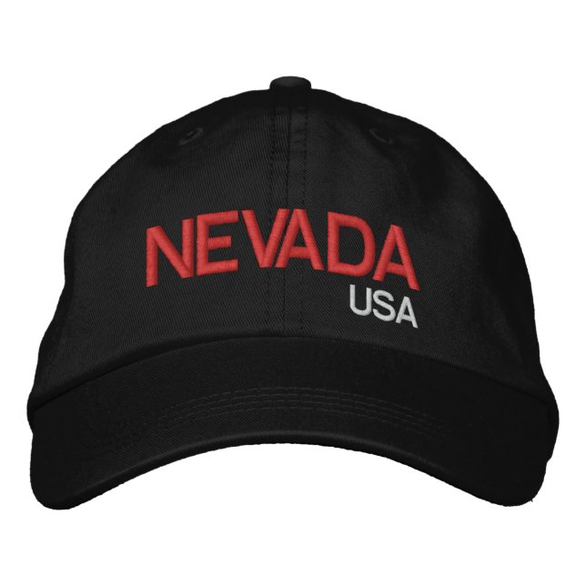 Boné Nevada EUA bordou o chapéu preto (Frente)