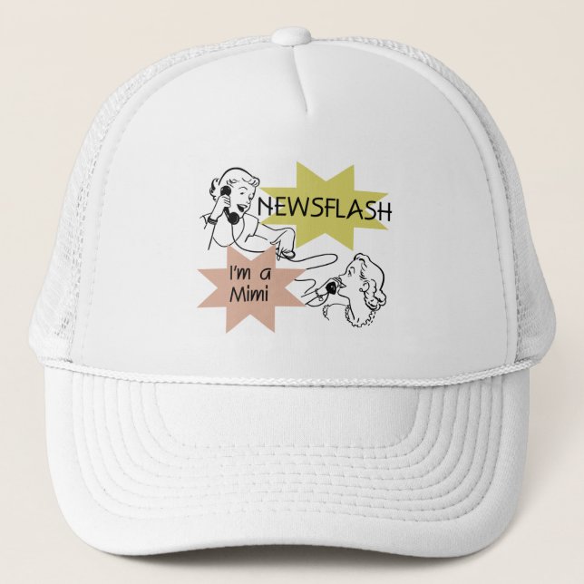 Boné Newsflash eu sou o camiseta um Mimi e os presentes (Frente)
