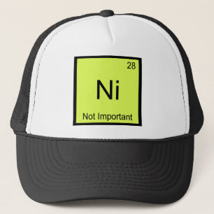 Boné Ni - Não Importante Símbolo de Elemento Químico En