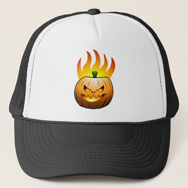 Boné Noite de Halloween Ardente com Jack O'lantern (Frente)