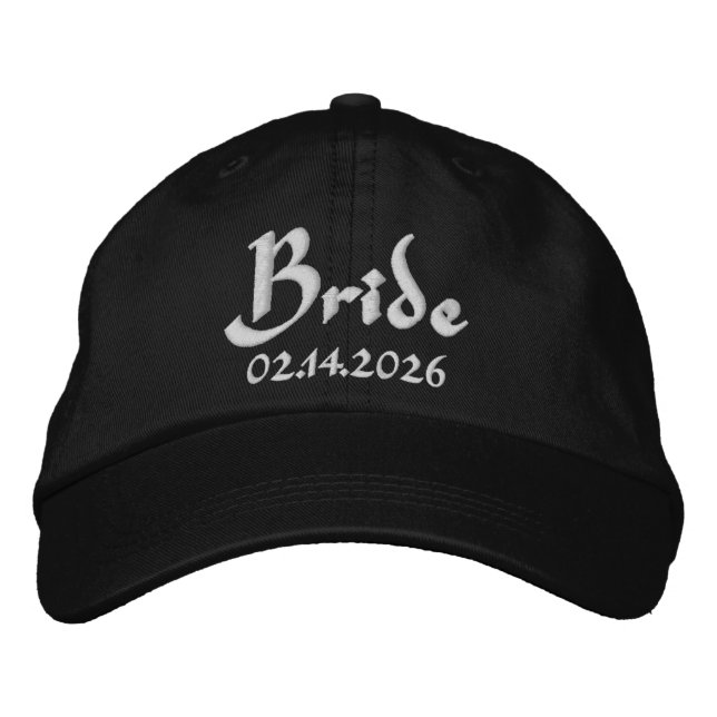 Boné Noiva com Data de Texto Personalizado (Frente)