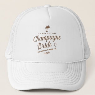 Boné Noiva de Charleston Champanhe Personalizada Desped