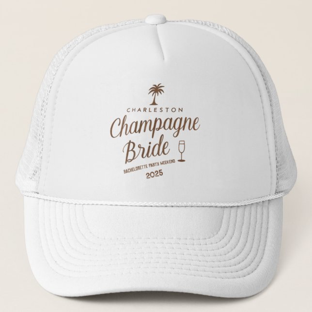 Boné Noiva de Charleston Champanhe Personalizada Desped (Frente)