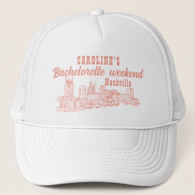 Boné Noiva de Nashville Toile Rosa Coral (Frente)