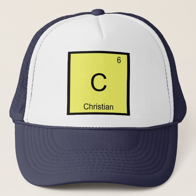 Boné Nome Cristão Elemento Químico Tabela Periódica (Frente)