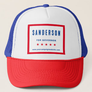 Boné Nome da Campanha Red White Blue Eleição Política