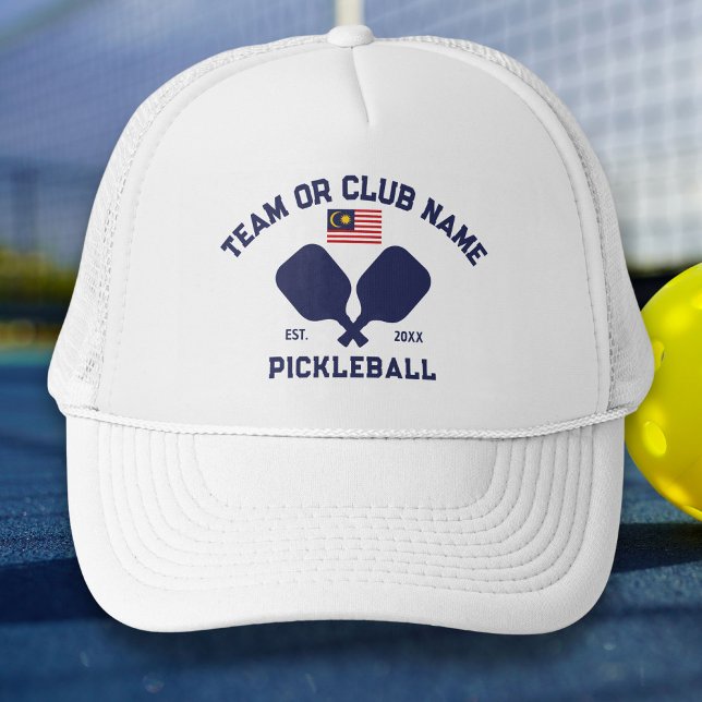 Boné Nome da Equipe do Clube de Pickleball Bandeira da  (Criador carregado)