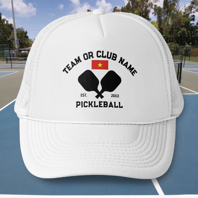 Boné Nome da Equipe do Clube de Pickleball Bandeira do  (Criador carregado)