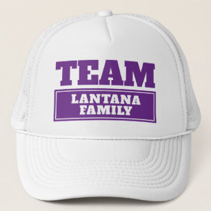 Boné Nome da equipe personalizada roxo ou nome da famí