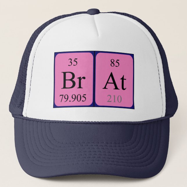 Boné Nome da mesa periódica Brat que (Frente)